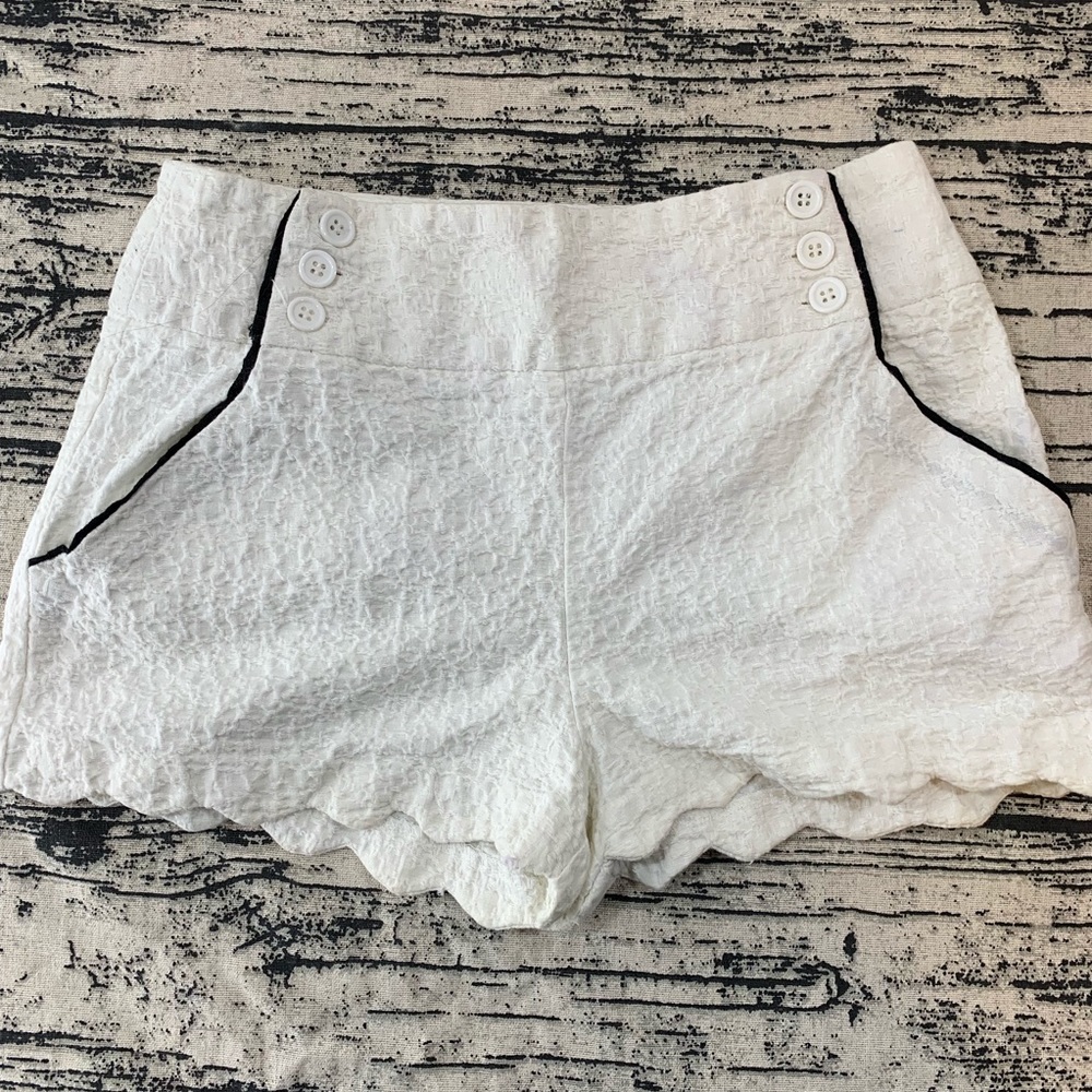 Lucca Couture White Lace Shorts